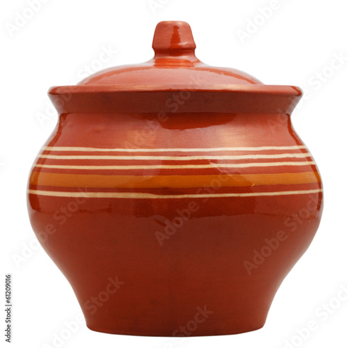 side view of closed earthenware pot