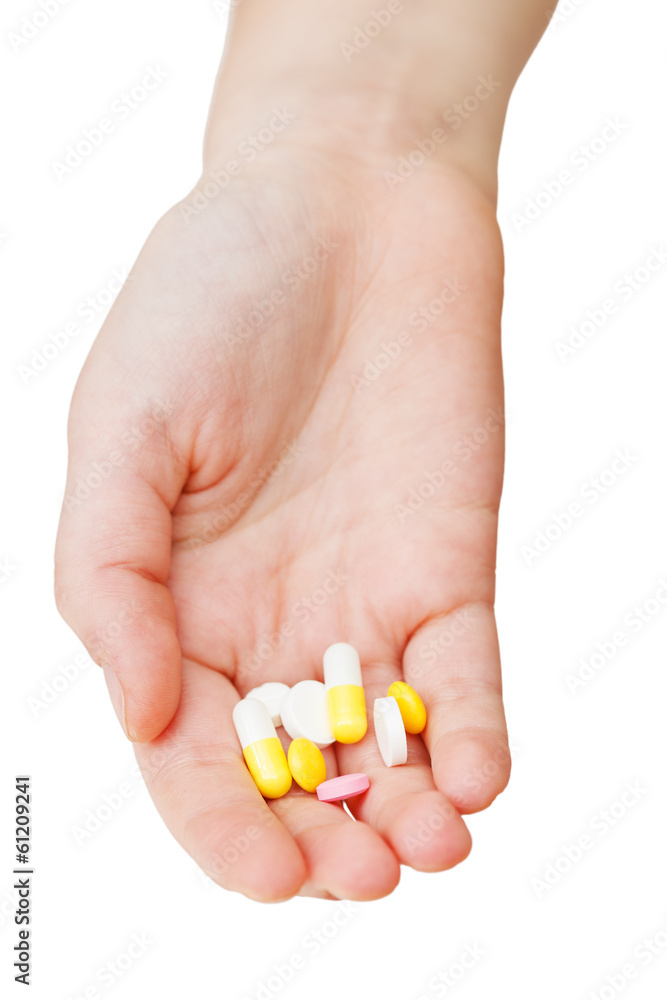 Tablets in patient arm Tablets in patient arm
