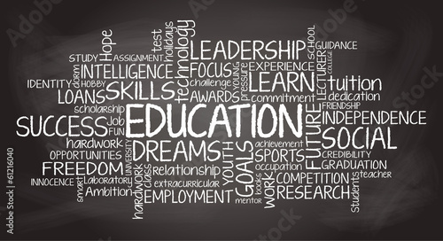 Education related tag cloud illustration photo