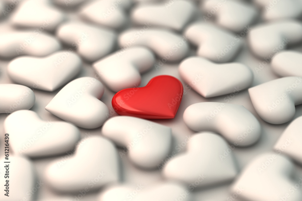 3d red heart on white hearts background 3d red heart on white hearts background