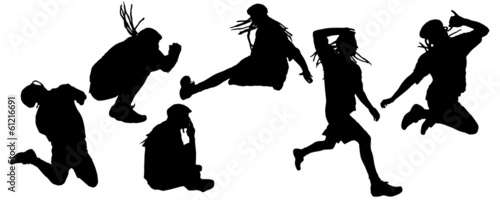 Vector silhouette of people.