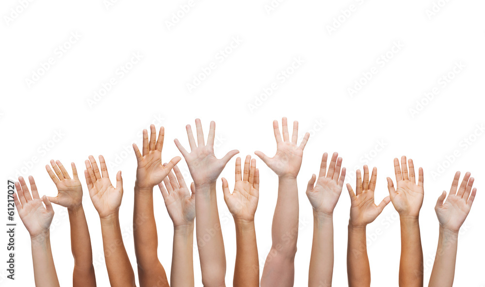 human hands waving hands