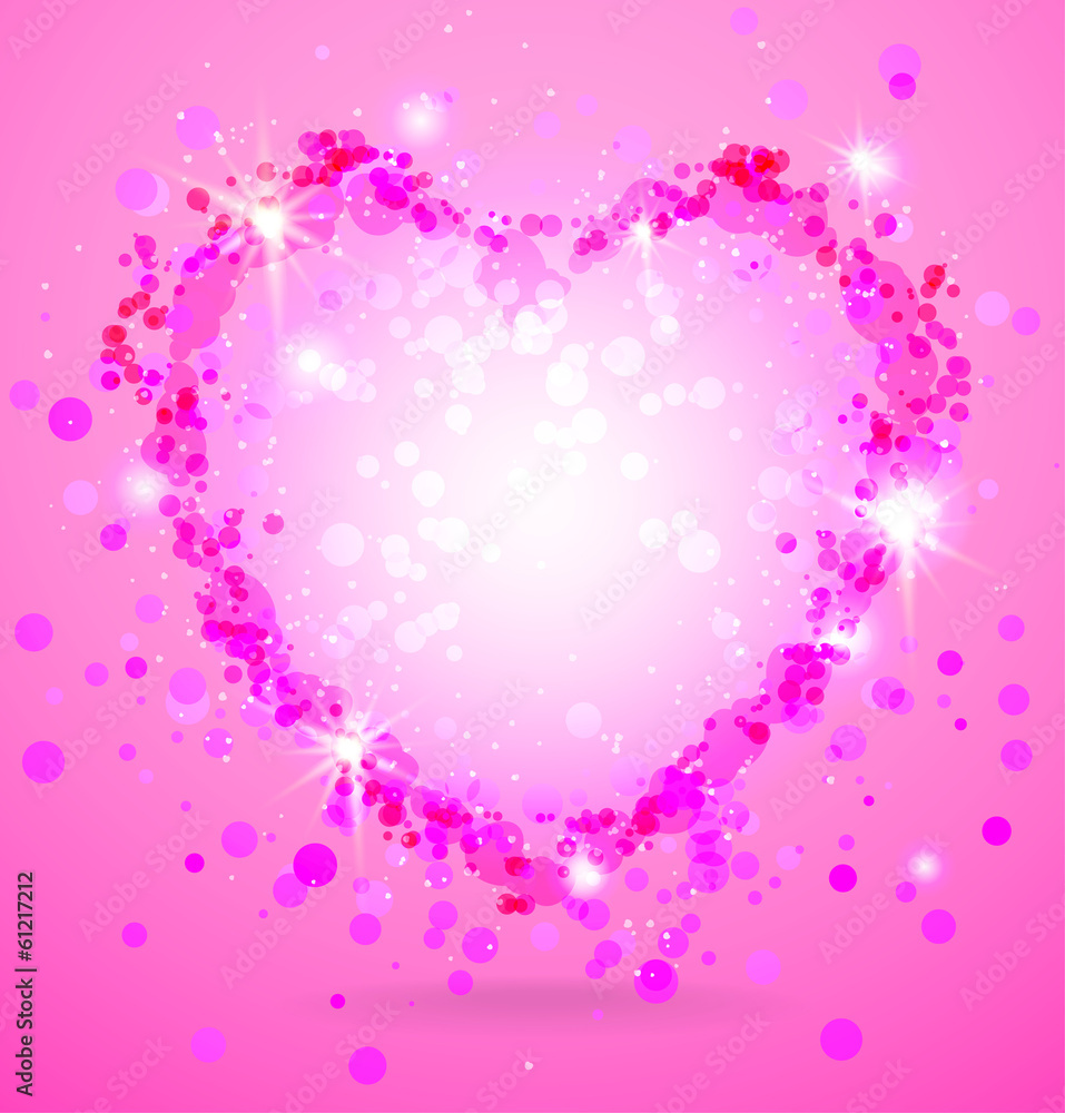 Shining pink heart