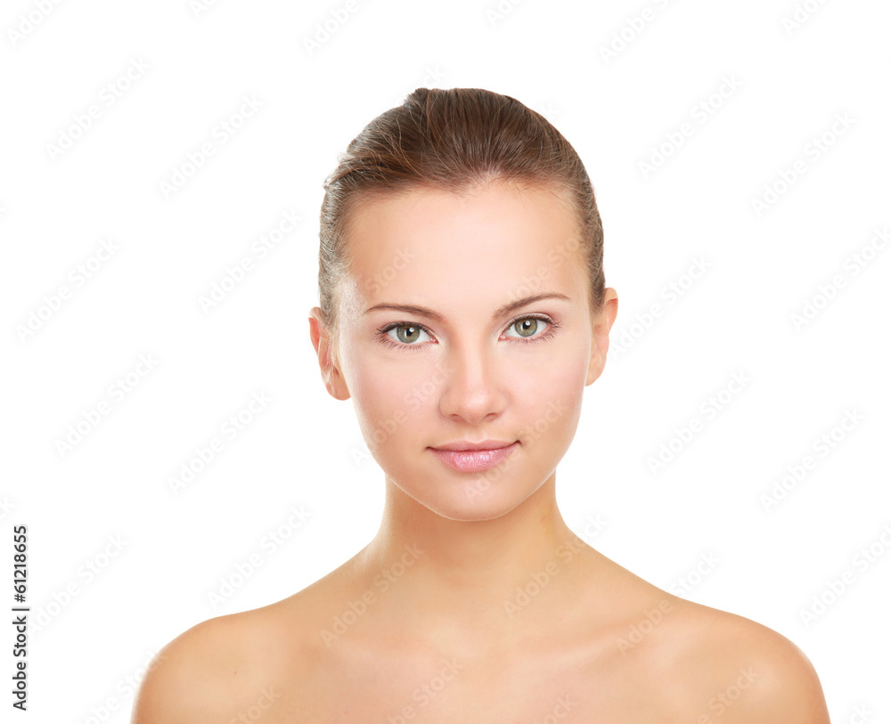 A beautiful woman, portrait isolated on white background. A beautiful woman, portrait isolated on white background.