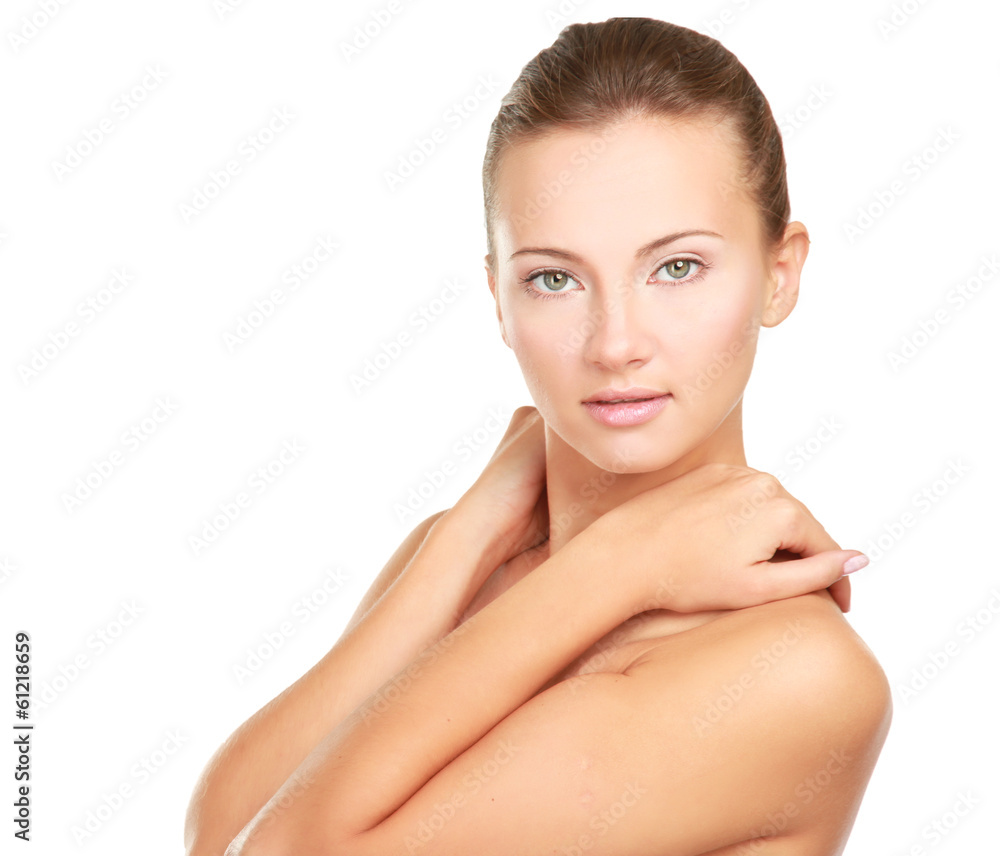 A beautiful woman, portrait isolated on white background. A beautiful woman, portrait isolated on white background.