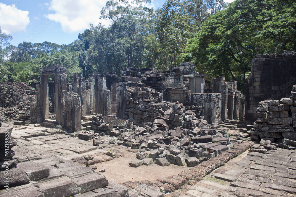 Ruins of ancient Angkor temple Bayon, Cambodia.