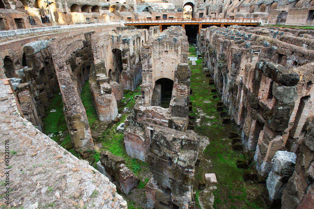 Inside of Rome's colosseum