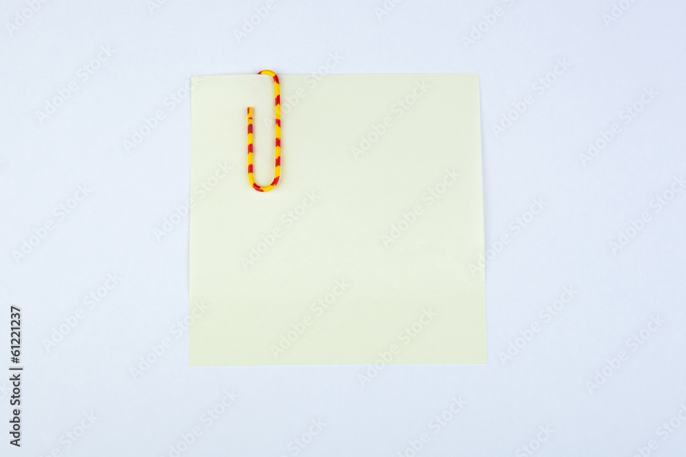 sheet of paper witn paper clip sheet of paper witn paper clip