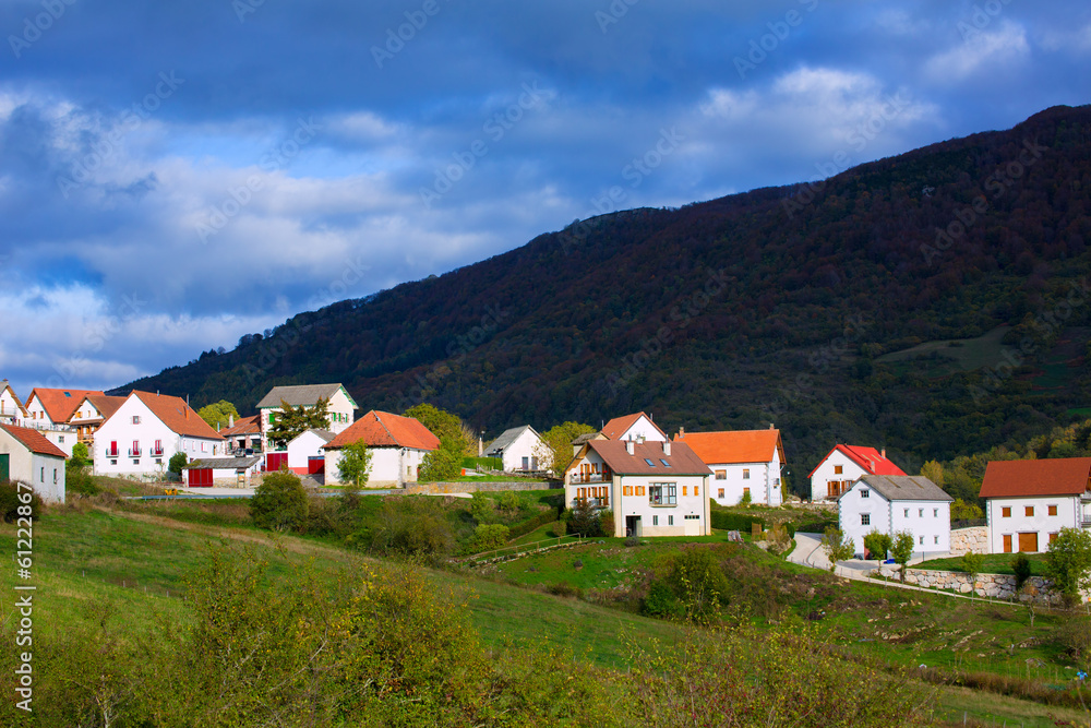 Obarba village in Navarra near Irati Pyrenees
