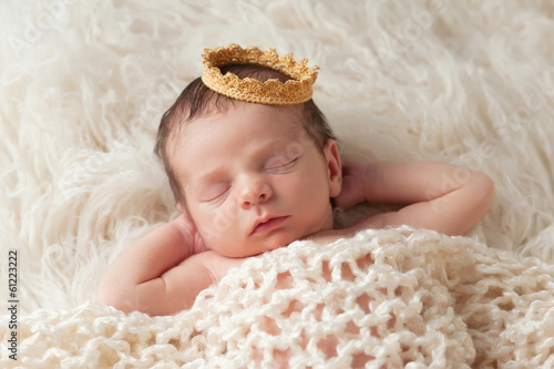 Newborn Baby with Prince's Crown