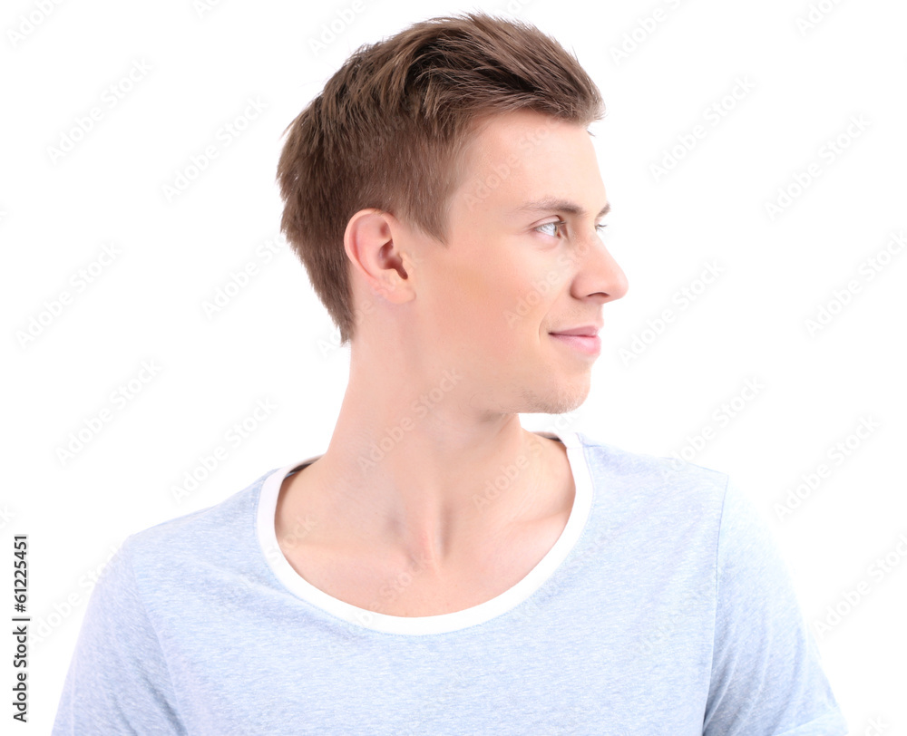 Portrait of handsome young man isolated on white Portrait of handsome young man isolated on white