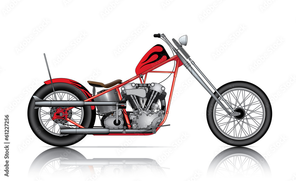 Fototapeta premium red custom chopper