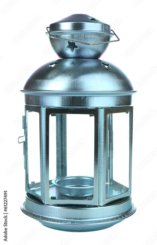 Decorative metallic lantern isolated on white Decorative metallic lantern isolated on white