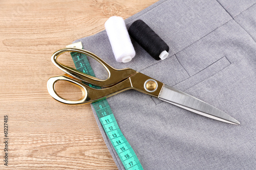Photography Business suit tailoring, on wooden background