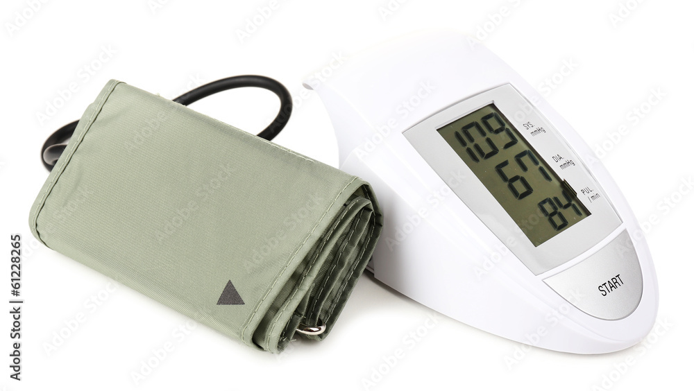 Blood pressure monitor isolated on white Blood pressure monitor isolated on white