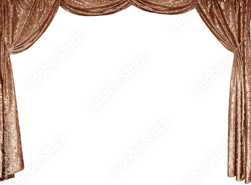 The photo of smart curtains from a gold velvet (not 3D)