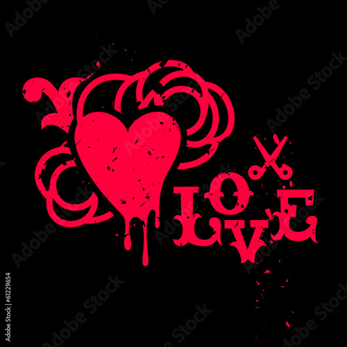 Grunge heart sign