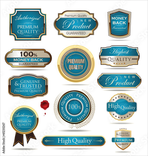 Premium quality blue labels