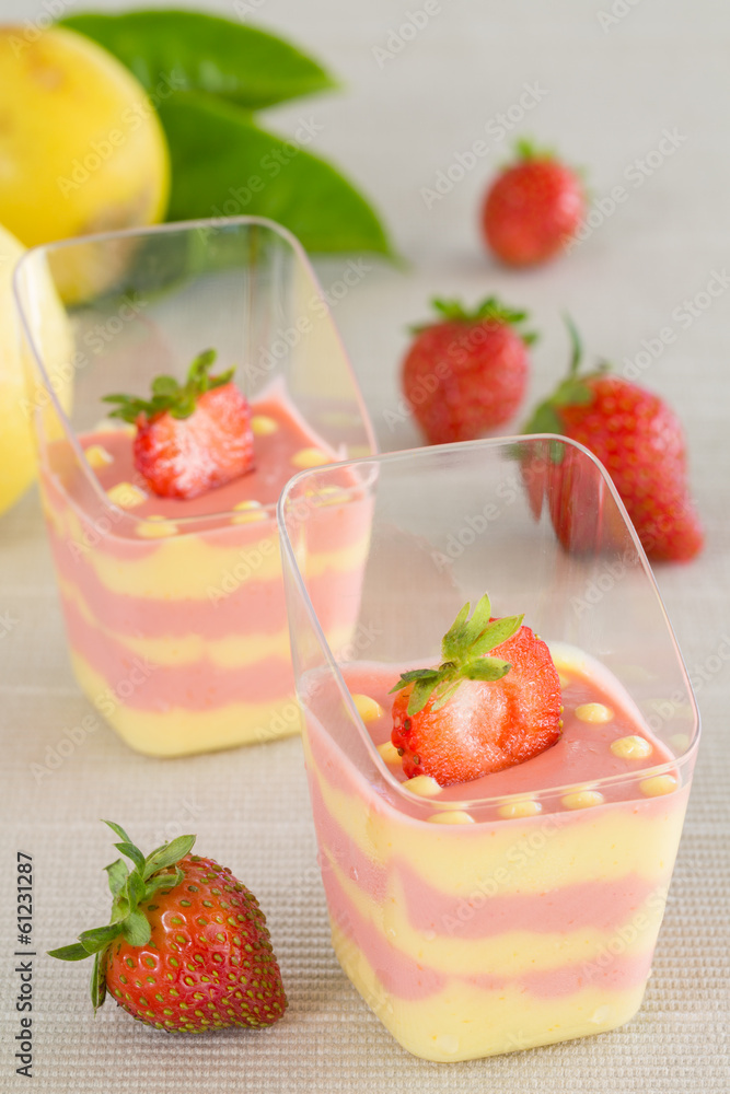 Passion fruit and strawberry mousse Passion fruit and strawberry mousse