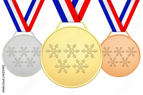 Médailles Françaises avec 5 flocons de neige