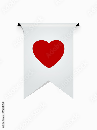 the ribbon with heart icon