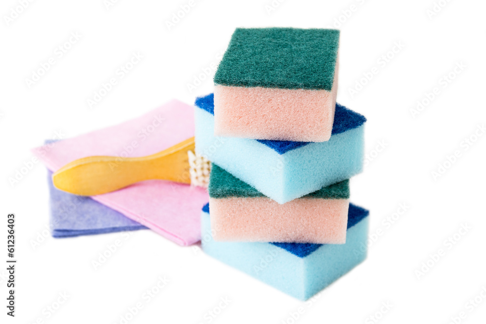 Household sponges and rags Household sponges and rags