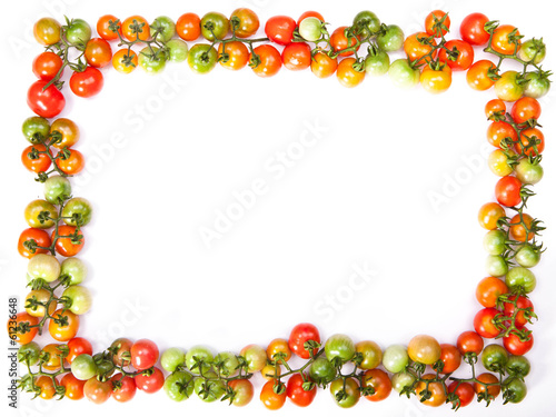 tomatoes frame isolated on a white background