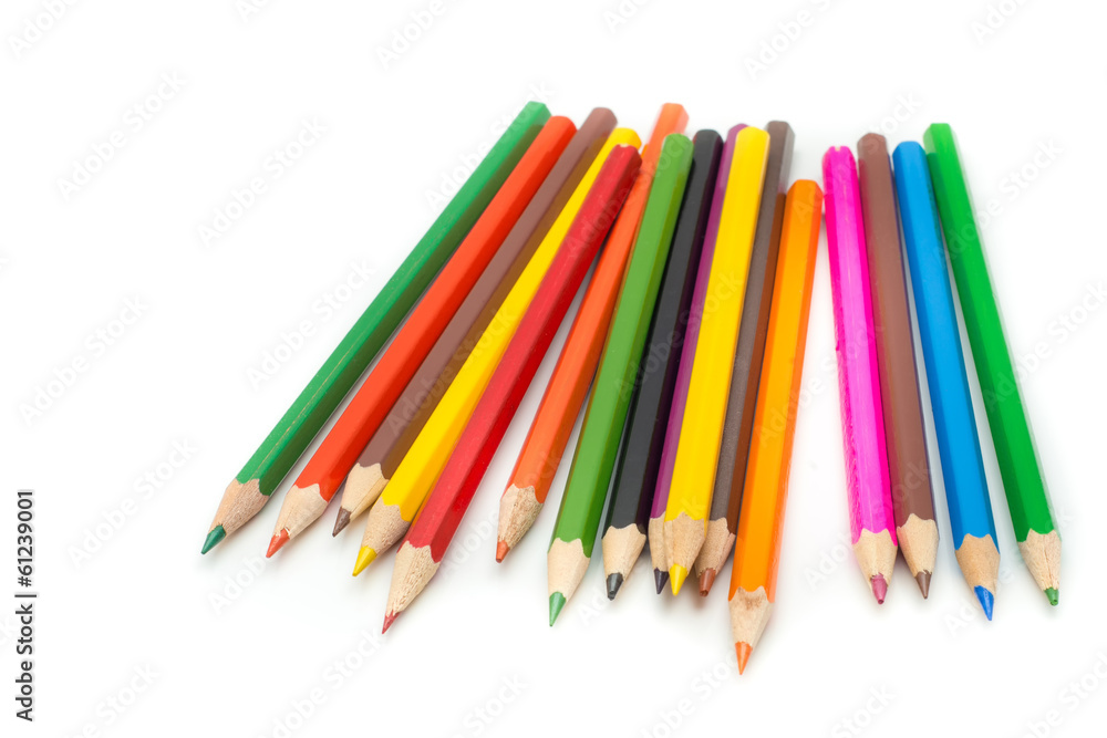 Colorful Pencils in white background Colorful Pencils in white background
