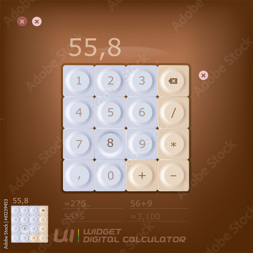 Calculator Illustration With Brown Background