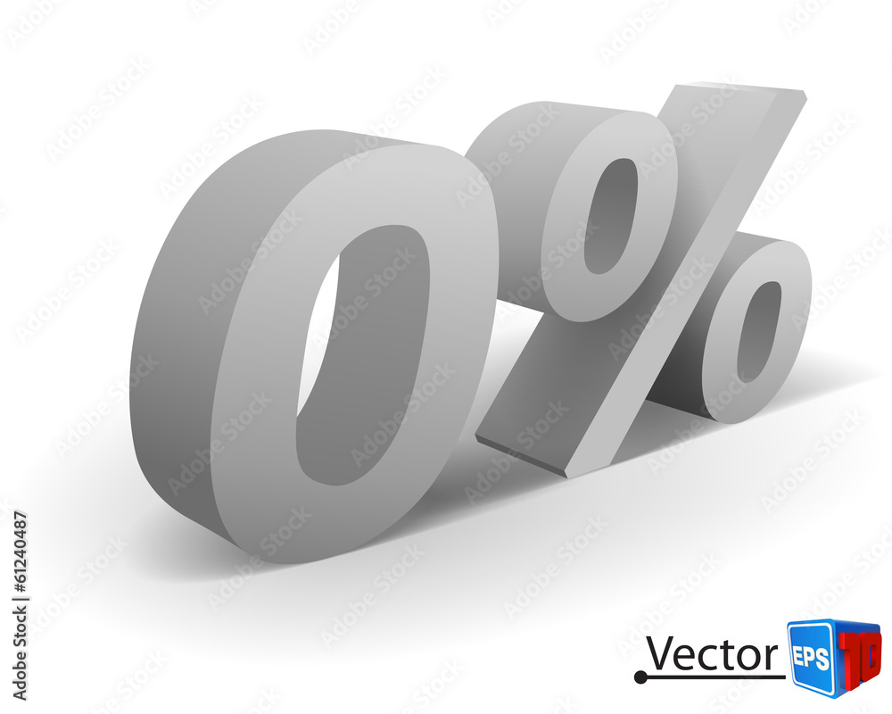 Zero percent discount. Vector illustration. Zero percent discount. Vector illustration.