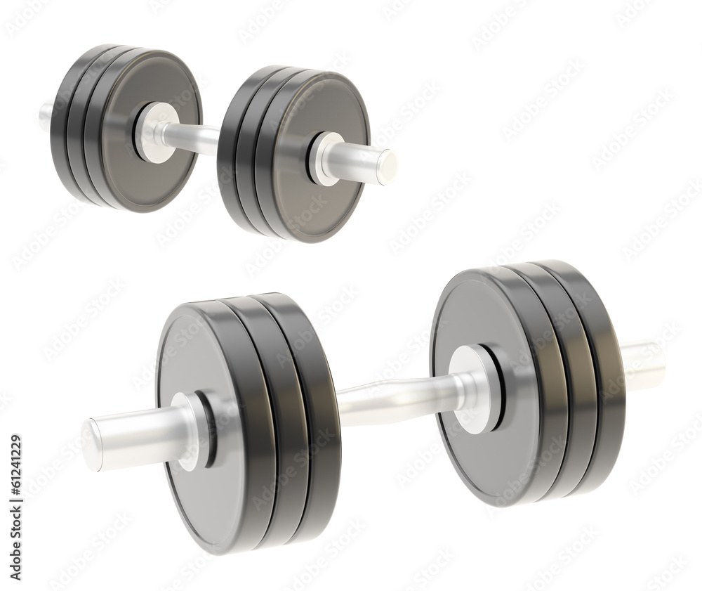 Two adjustable metal dumbbell composition Two adjustable metal dumbbell composition