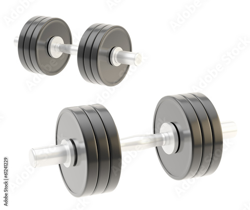 Two adjustable metal dumbbell composition