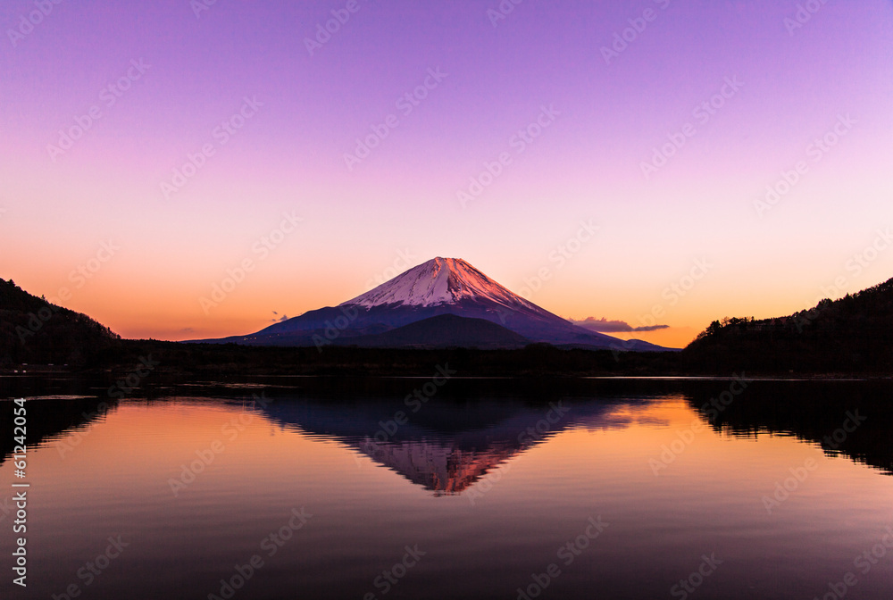Inverted image of Mt.Fuji - silent early morning