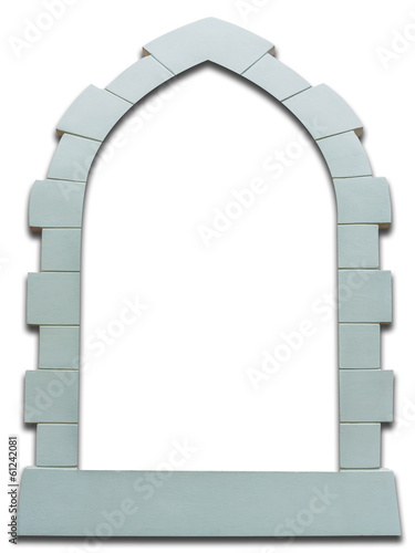 Cuadro en lienzo Gothic style window frame isolated on white