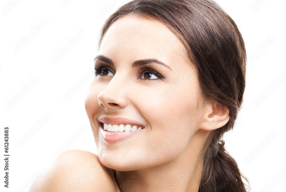 Portrait of beautiful woman, on white Portrait of beautiful woman, on white