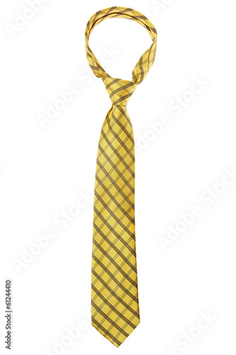 Canvas Print checked yellow tie