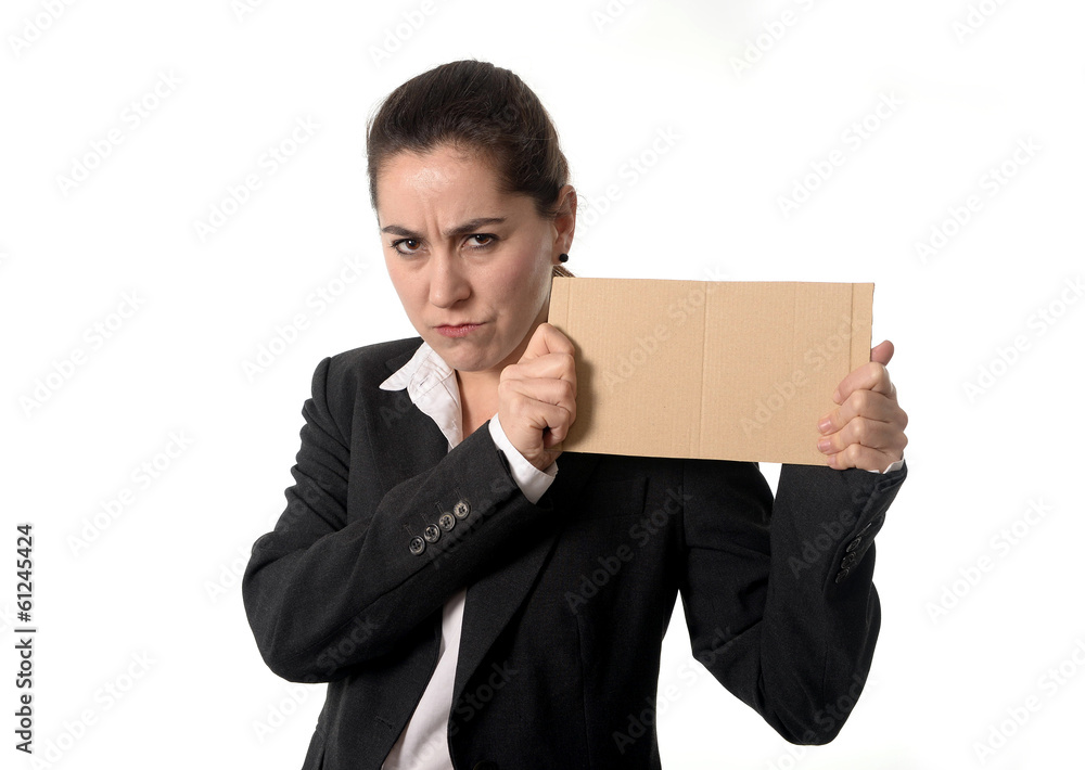 busy business woman working on her laptop blank sign busy business woman working on her laptop blank sign