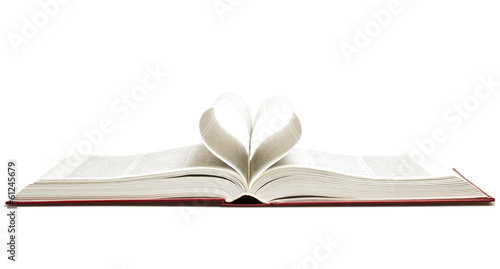 Opened book with heart