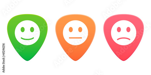 Guitar picks with survey icons