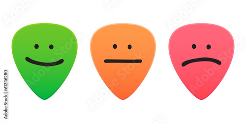 Guitar picks with survey icons