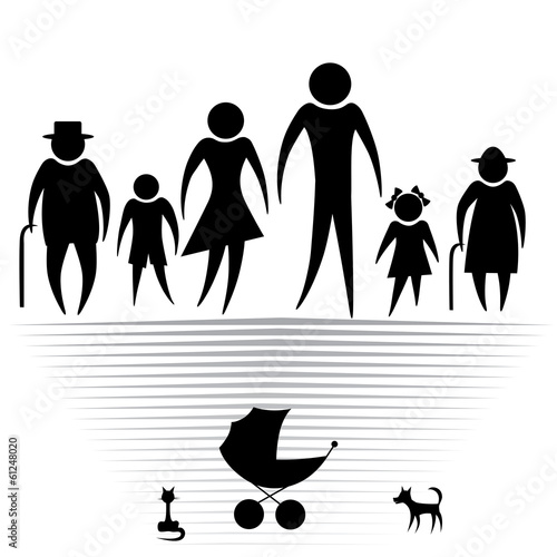 Silhouettes of family