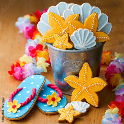 Beach themed cookies photo