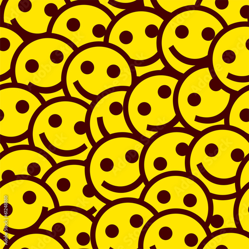 Smiling emoticons. Seamless pattern.