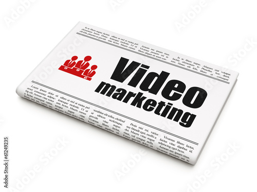 Finance concept: newspaper with Video Marketing and Business