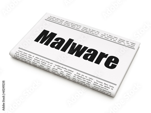 Protection concept: newspaper headline Malware