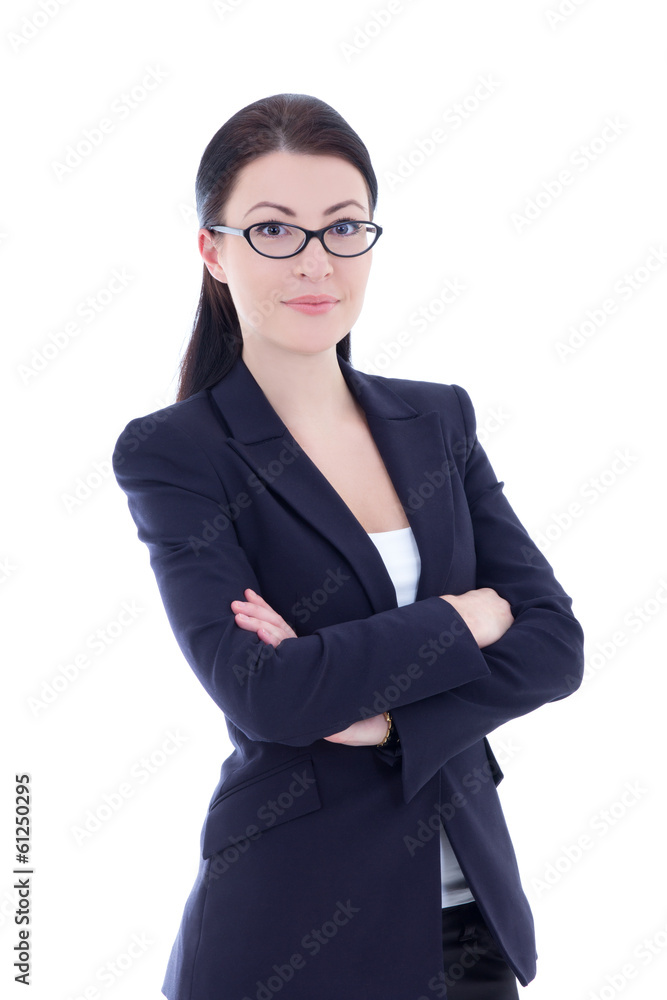 portrait of young attractive business woman isolated on white portrait of young attractive business woman isolated on white