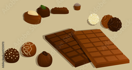 Schokolade und Pralinen Vektorpaket