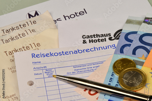 Reisekostenabrechnung, Tankbelege, Übernachtungskosten