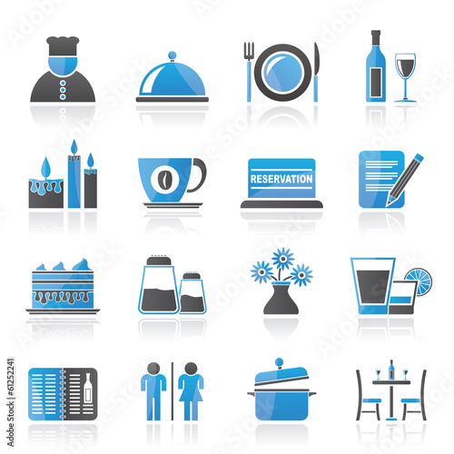 Restaurant, cafe and bar icons- vector icon set
