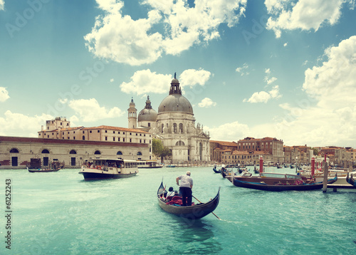 Canvas Print Grand Canal and Basilica Santa Maria della Salute, Venice, Italy